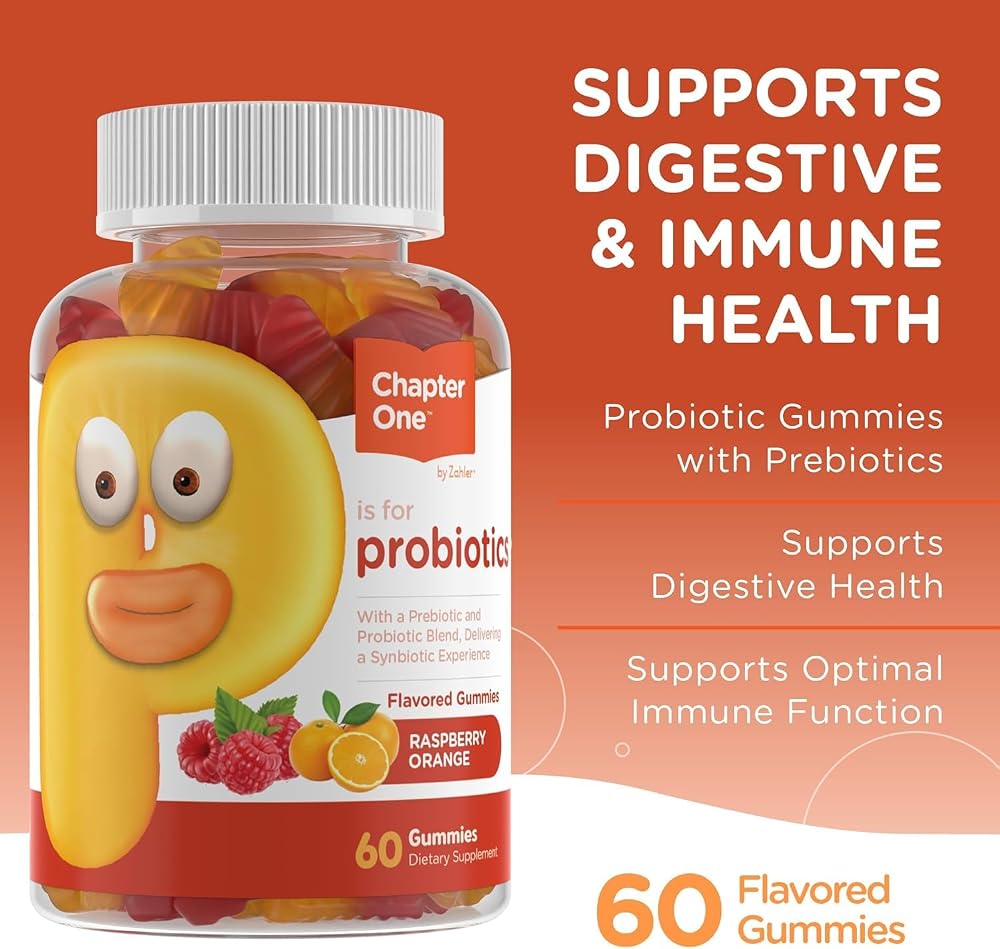 Zahler Chapter One Probiotic Gummies Raspberry Orange - 60 Count - image 4