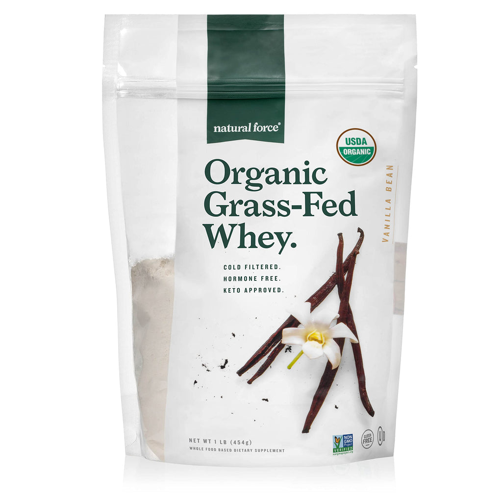 Natural Force Grass Fed Organic Whey Protein Powder Vanilla - 16 oz