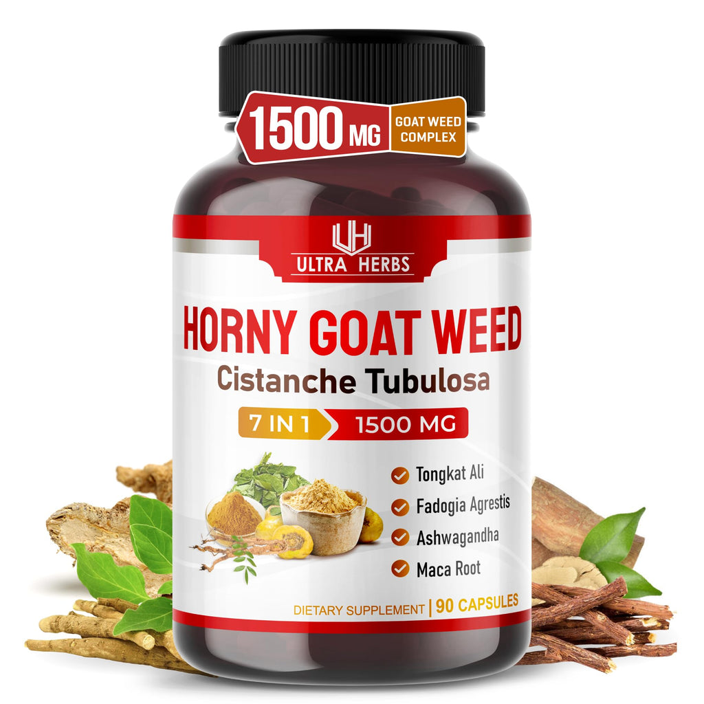 Ultra Herbs Horny Goat Weed Tongkat Ali Maca Root - 90 Capsules