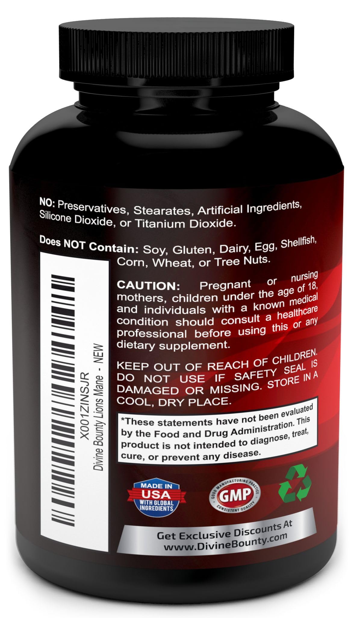 Divine Bounty Lion's Mane Supplement 1800mg - 90 Capsules - image 3
