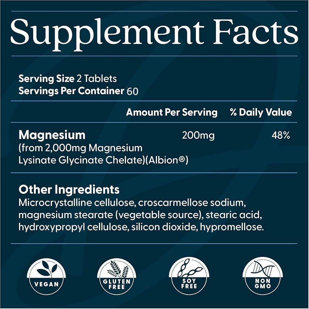 Doctor's BEST Magnesium Glycinate Lysinate for Sleep - 120 Tablets - image 3