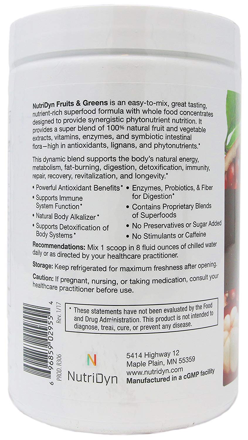 Nutri-Dyn Fruits & Greens Strawberry Kiwi Powder - 300g - image 3