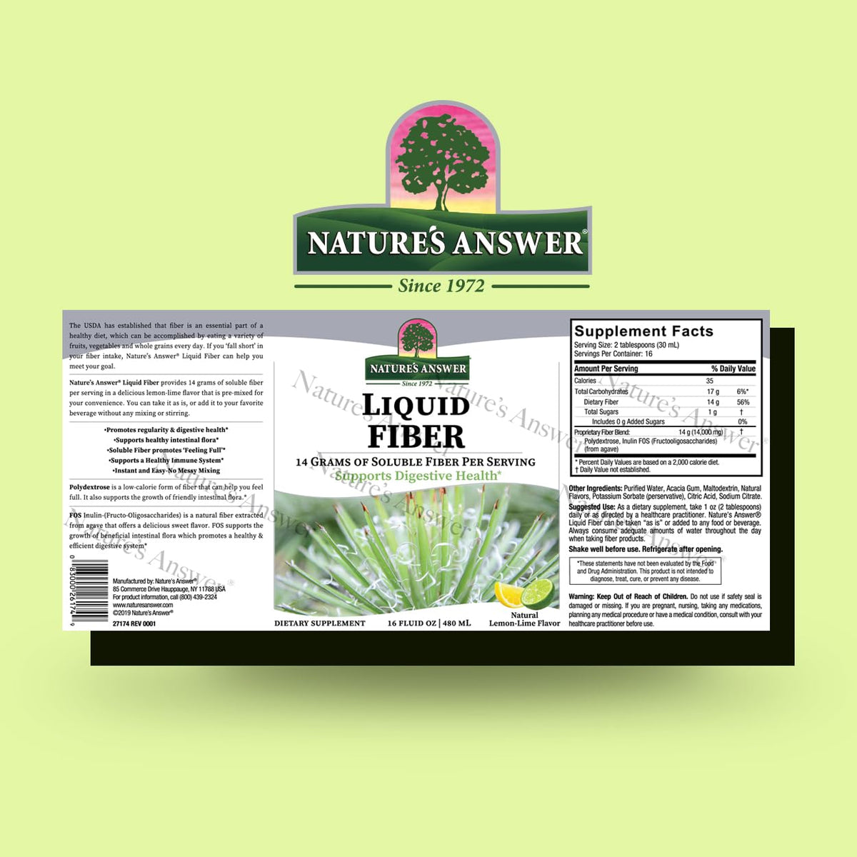 Nature's Answer Fiber Drink Lemon Lime - 16 Fl Oz - image 2