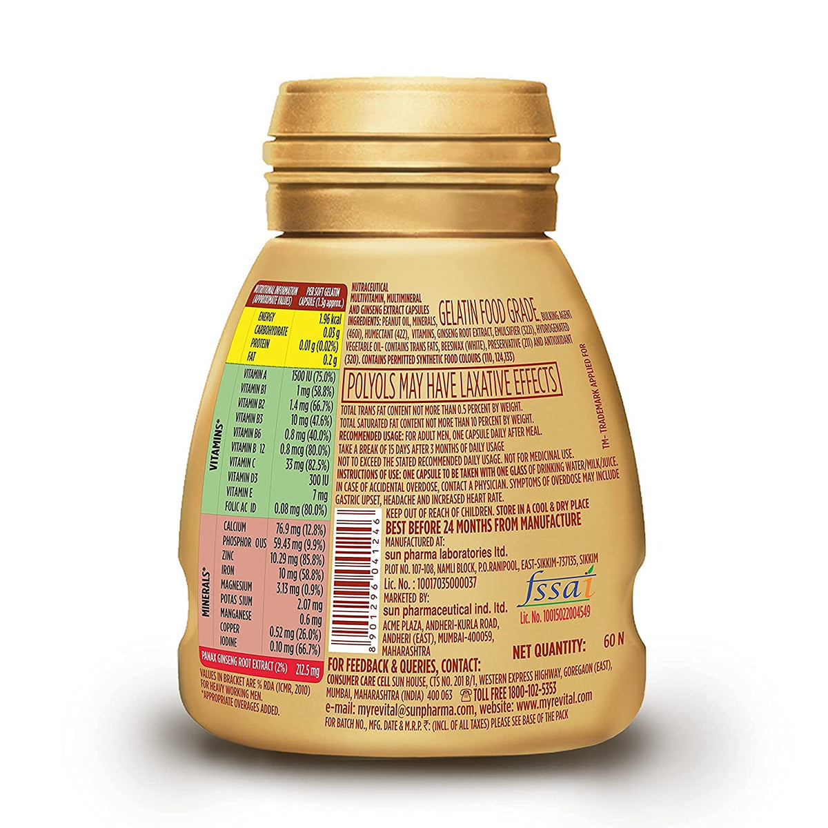 Revital H for Men Multivitamin with Ginseng - 60 Capsules - image 2