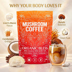 Organic Bless Mushroom Coffee Instant Powder - 30 Servings - image 5