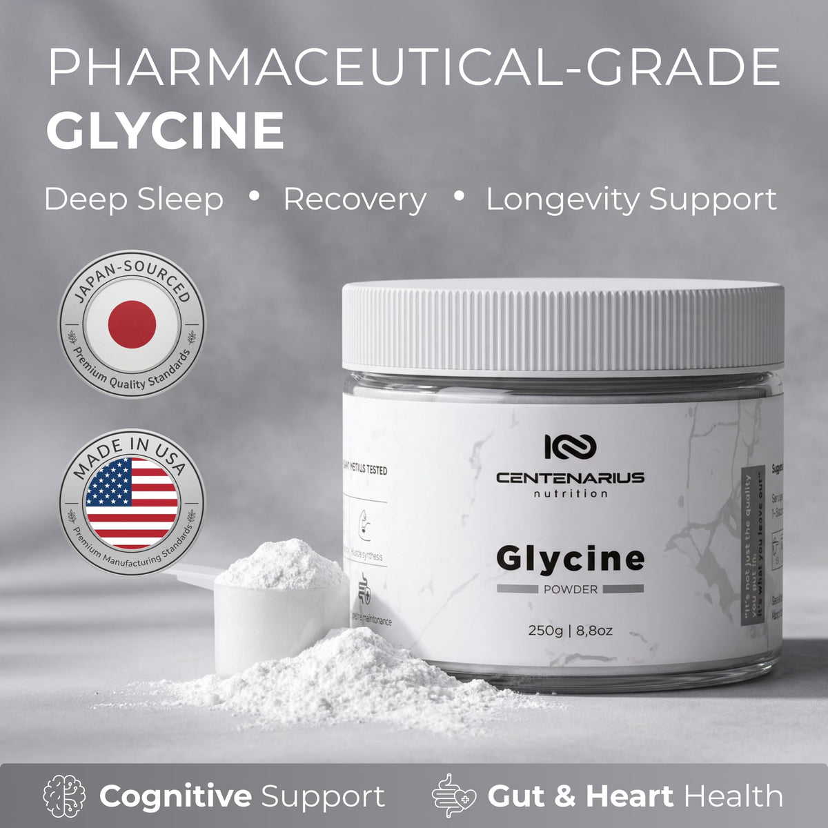 Centenarius Nutrition Glycine Powder for Sleep & Recovery - 250g - image 4