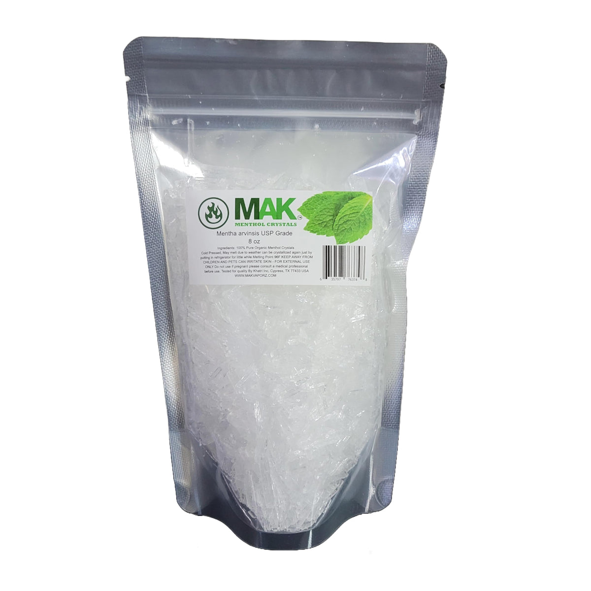MAK Menthol Crystal Pure Organic Menthol - 8 oz