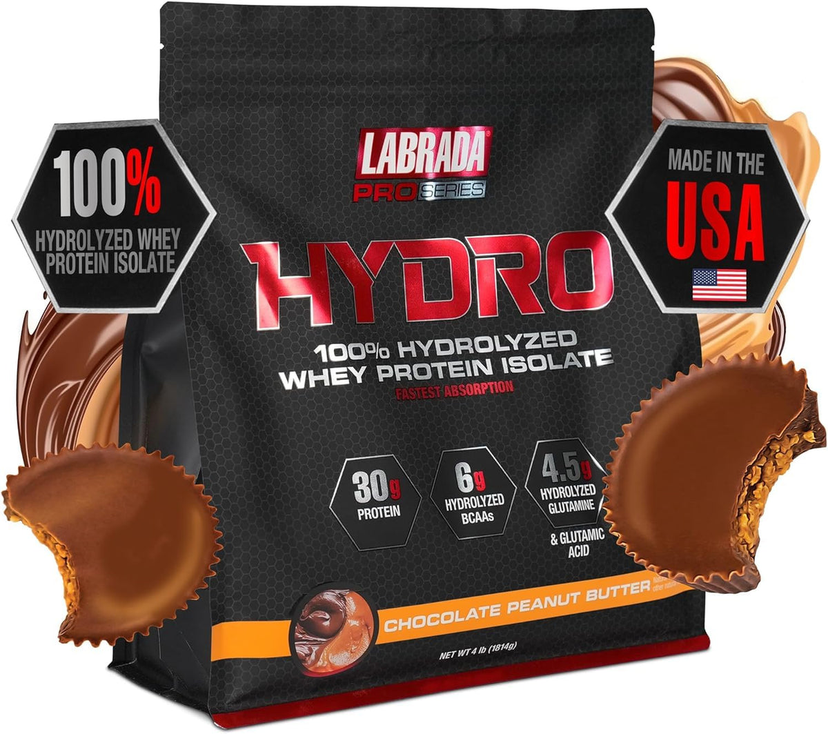 Labrada Hydro 100% Pure Hydrolyzed Whey Protein Isolate Powder