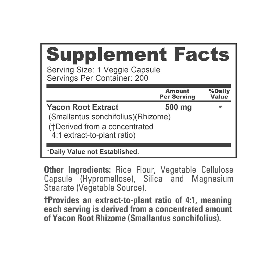 NusaPure Yacon Root 500mg Vegan - 200 Vegetarian Capsules - image 4