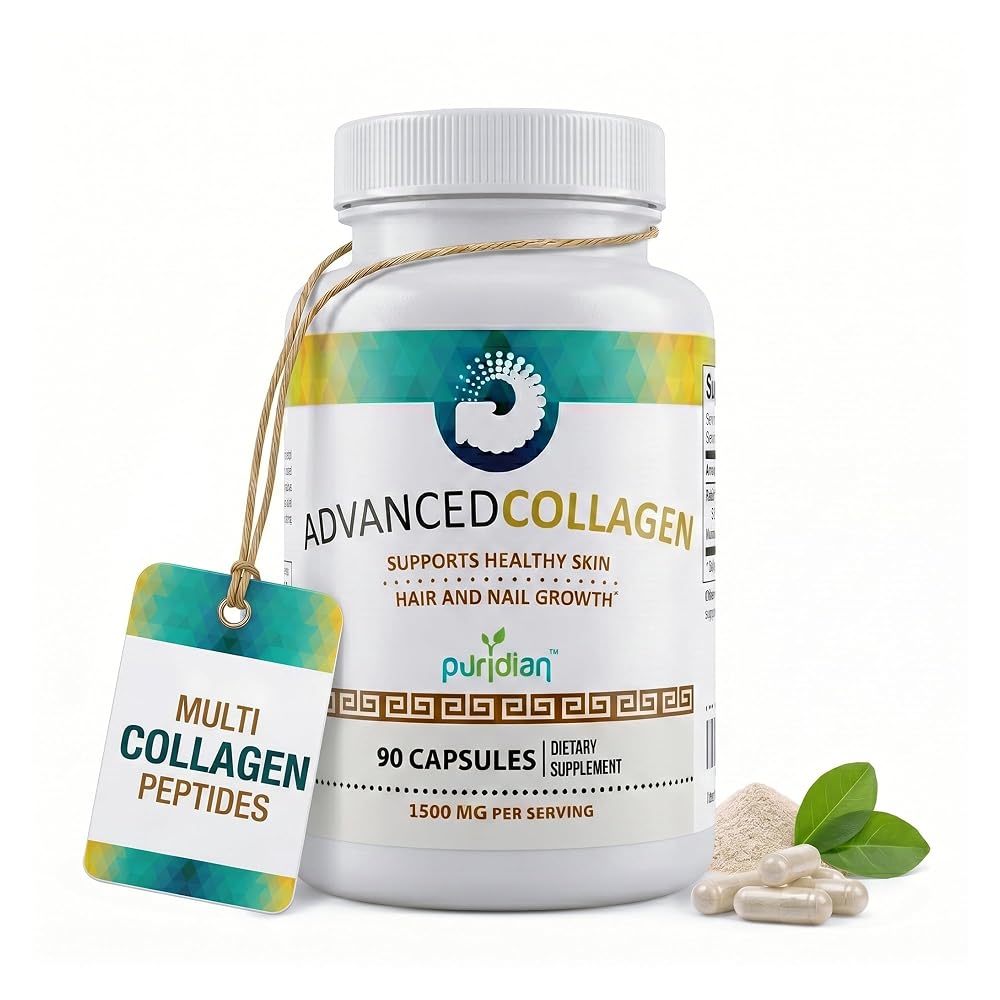 Puridian Collagen Peptides Capsules for Women - 90 Count - image 2