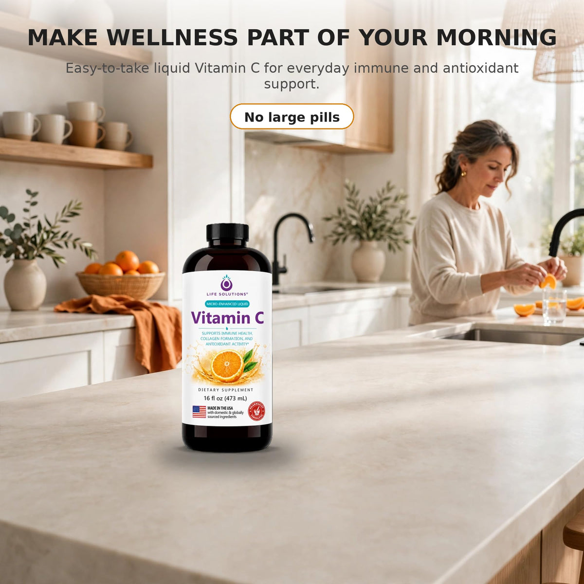 Life Solutions Liquid Vitamin C 1000mg with Bioflavonoids - 16oz - image 3