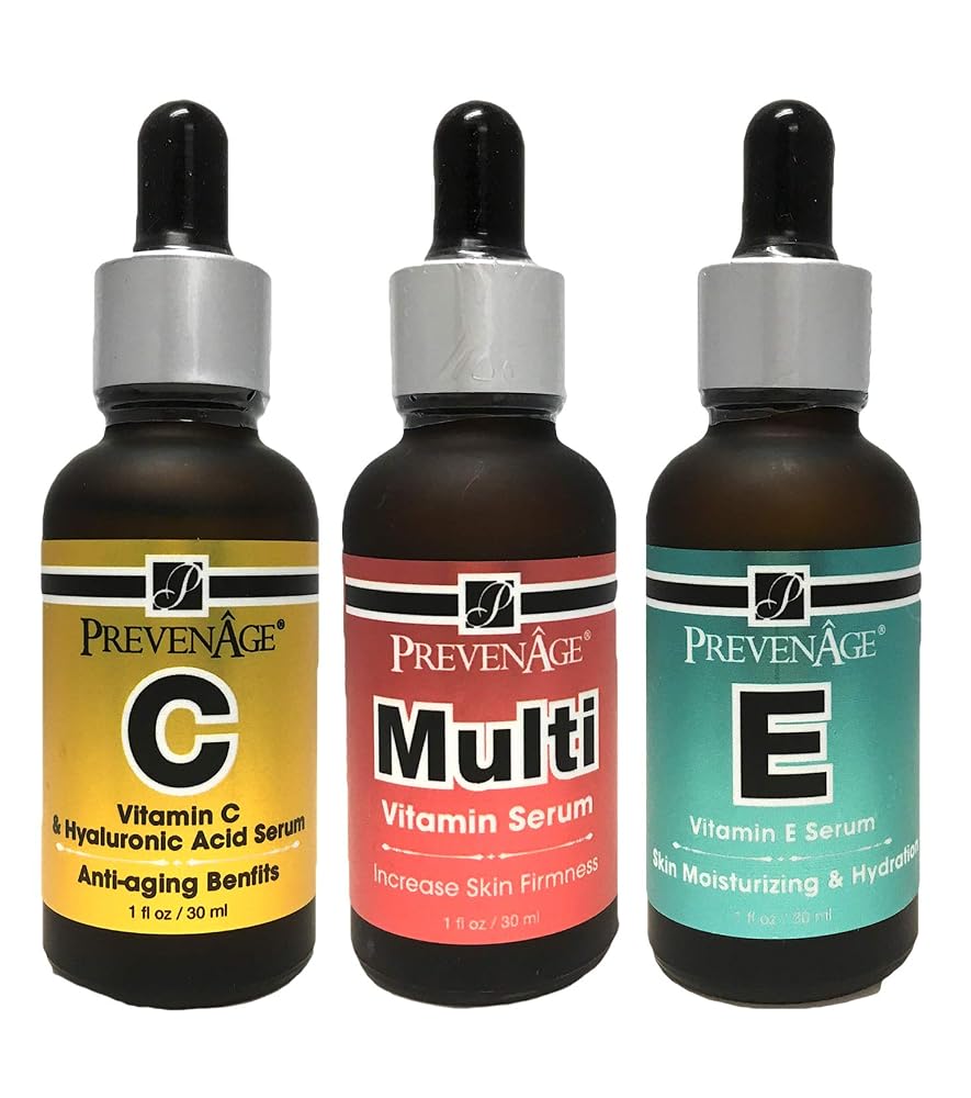 Prevenage Vitamin Oil Set with Vitamin C, E & Multivitamins - 3 x 1 oz