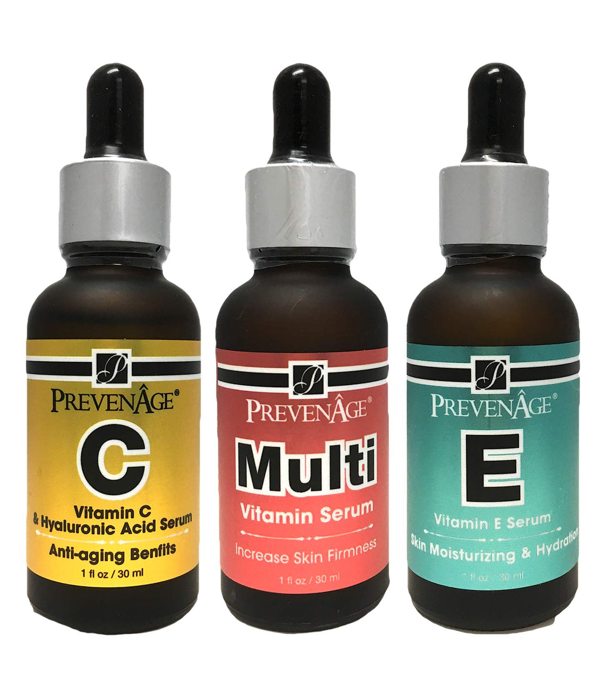 Prevenage Vitamin Oil Set with Vitamin C, E & Multivitamins - 3 x 1 oz