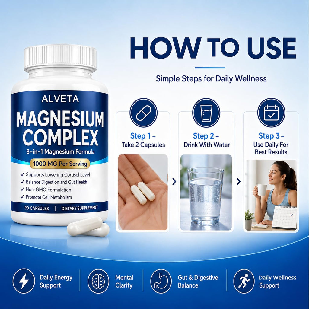 Slifthistle Alveta Magnesium Complex 1000mg - 90 Capsules - image 6