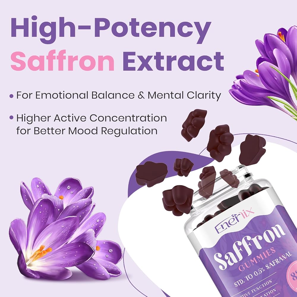Enerlix Saffron Supplement Gummies for Mood & Focus