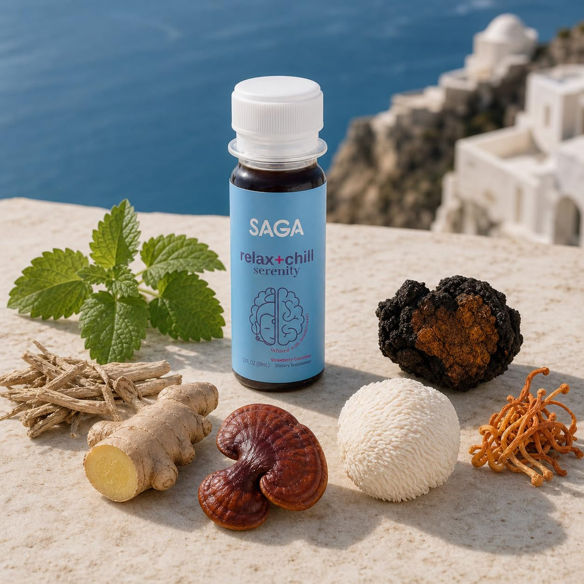 SAGA Serenity Kava Shots with 4-Mushroom Blend - 6 Pack - image 3