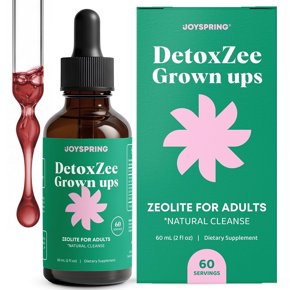 JoySpring DetoxZee Zeolite Drops with B12 and D3 - 60 Servings