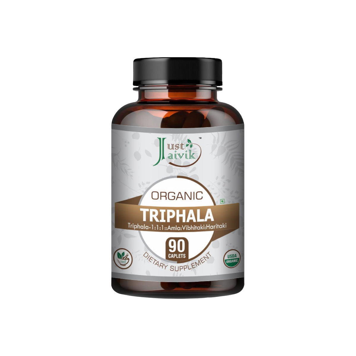 Just Jaivik Organic Triphala Tablets - 750 mg - 90 Tablets