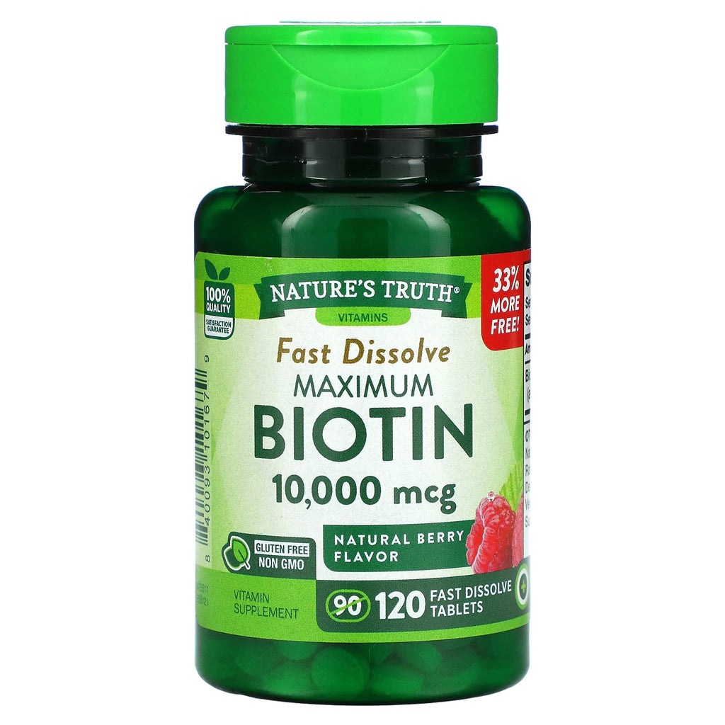 Nature's Truth Maximum Biotin 10,000 mcg Fast Dissolve Tabs - 240 Tablets