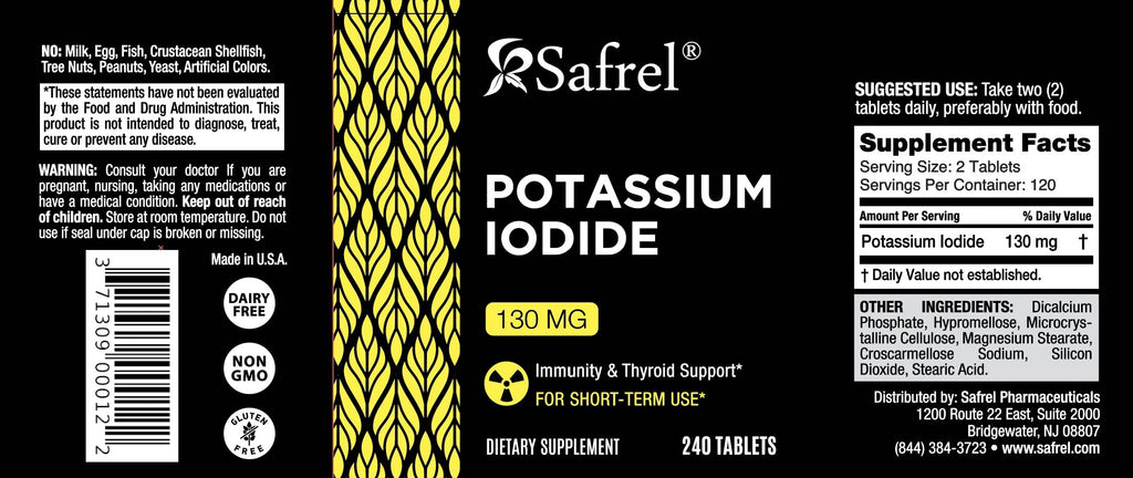 Safrel Potassium Iodide 130 mg, 240 Tablets