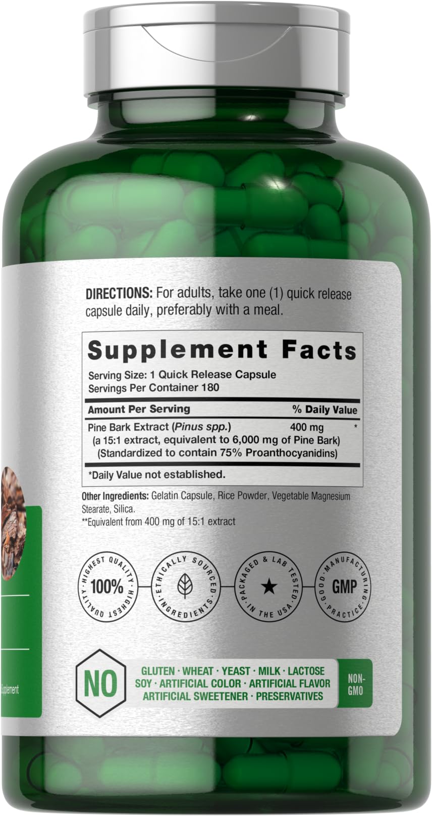 Horbäach Pine Bark Extract - 180 Capsules - image 2