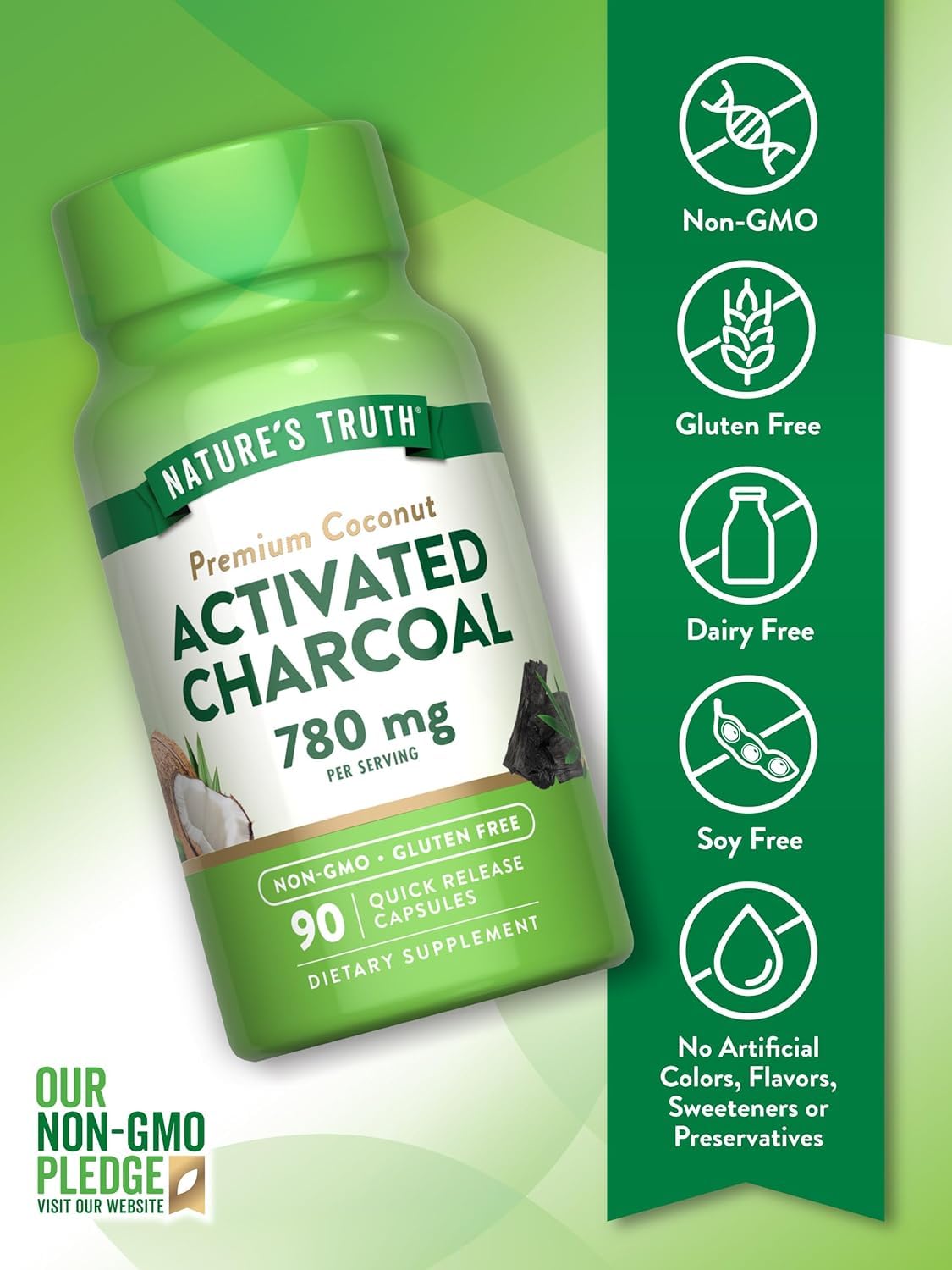 Nature's Truth Activated Charcoal - 90 Capsules - image 7