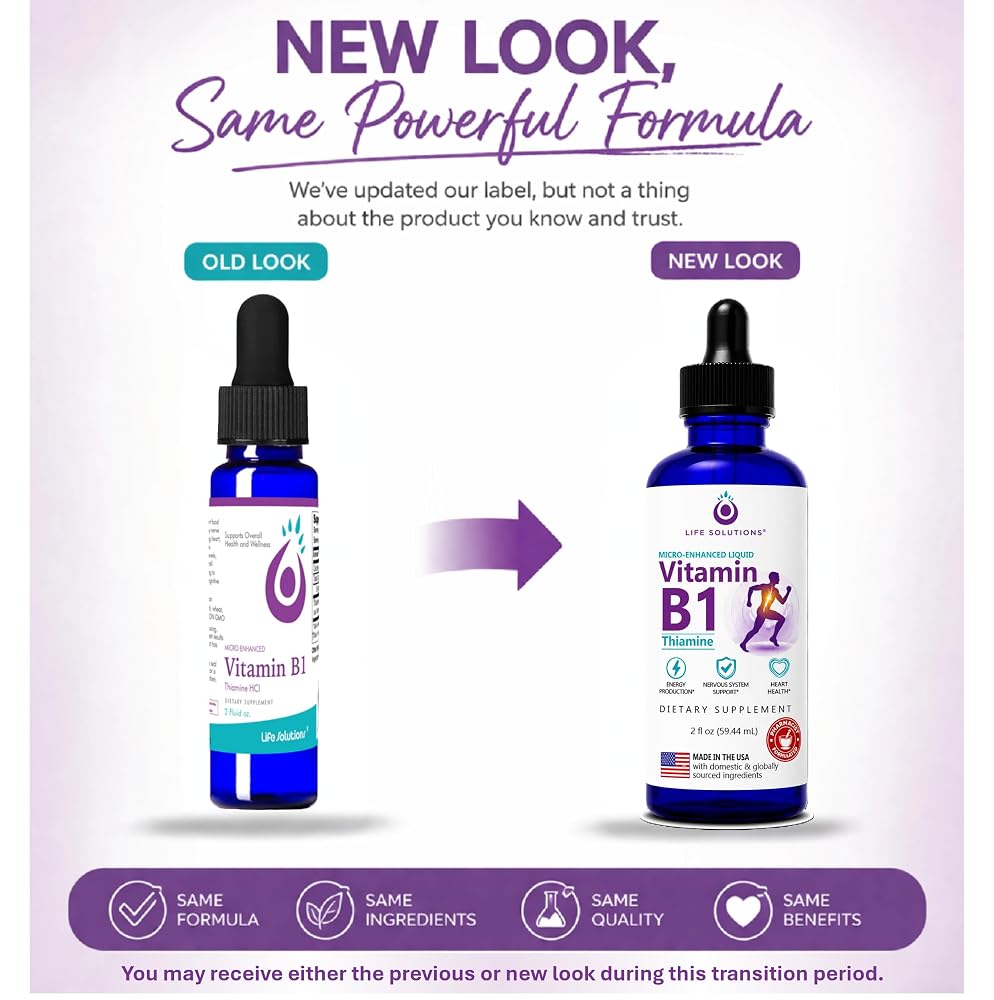 Life Solutions Vitamin B1 Thiamine HCl Liquid Drops - 2 oz - image 5