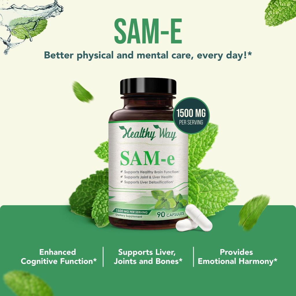 HealthyWayRx SAM-e 1500mg Supplement - 90 Capsules - image 3