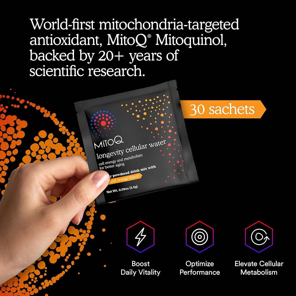 MitoQ Longevity Cellular Water Powdered Drink Mix Orange - 30 Packets - image 5