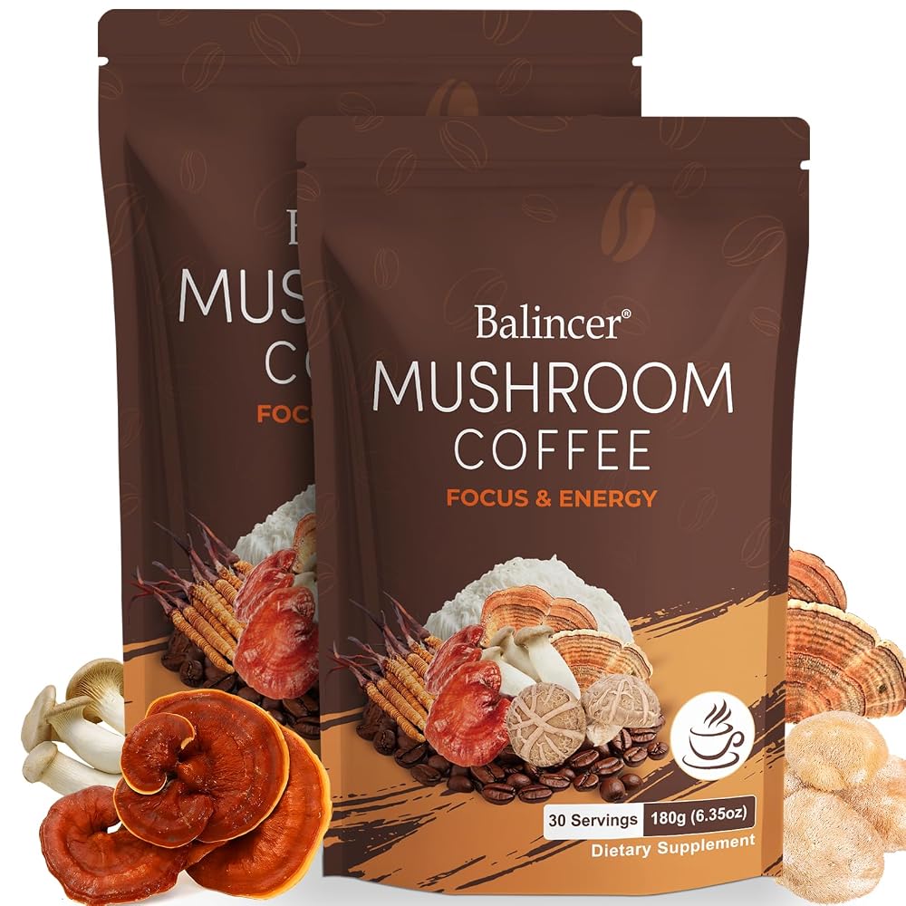 Balincer Mushroom Coffee with 6 Adaptogenic Mushrooms
