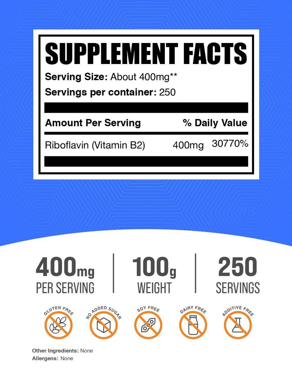 BulkSupplements.com Riboflavin Powder (Vitamin B2)