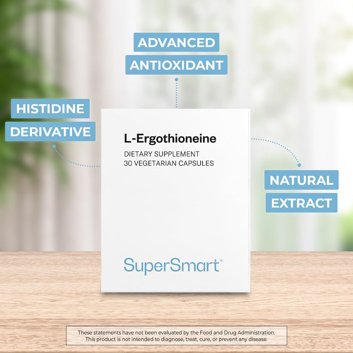 Supersmart L-Ergothioneine 5mg Antioxidant - 30 Vegetarian Capsules - image 3