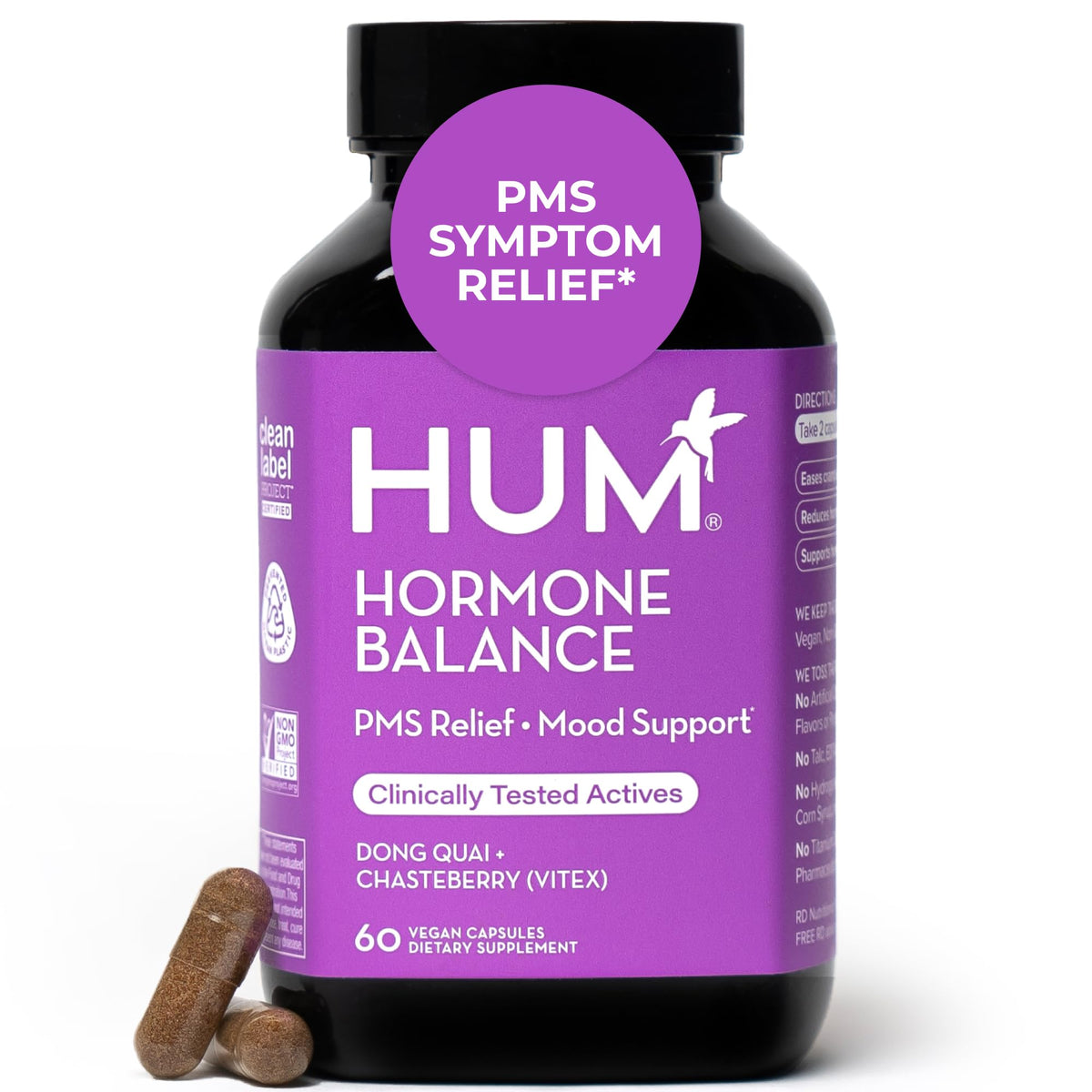 HUM Hormone Balance Supplement Chasteberry & Dong Quai - 60 Capsules