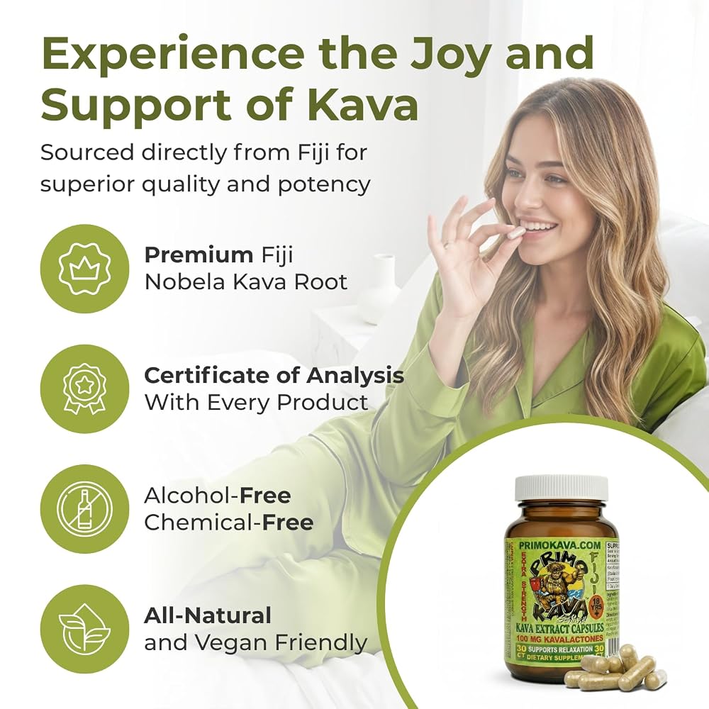PRIMO KAVA Kava Capsules 100mg Calm & Relaxation - 30 Count - image 7