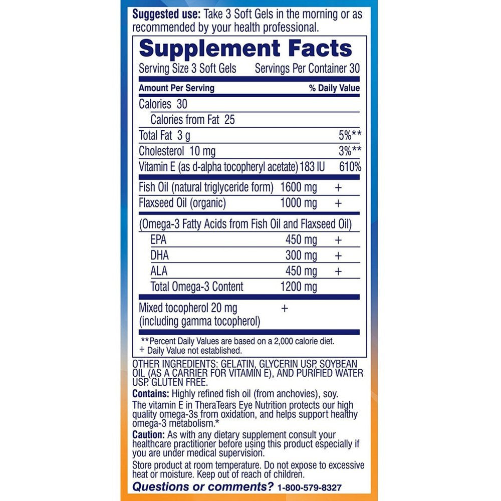 TheraTears Nutrition Omega-3 Supplement - 90 Capsules - image 2