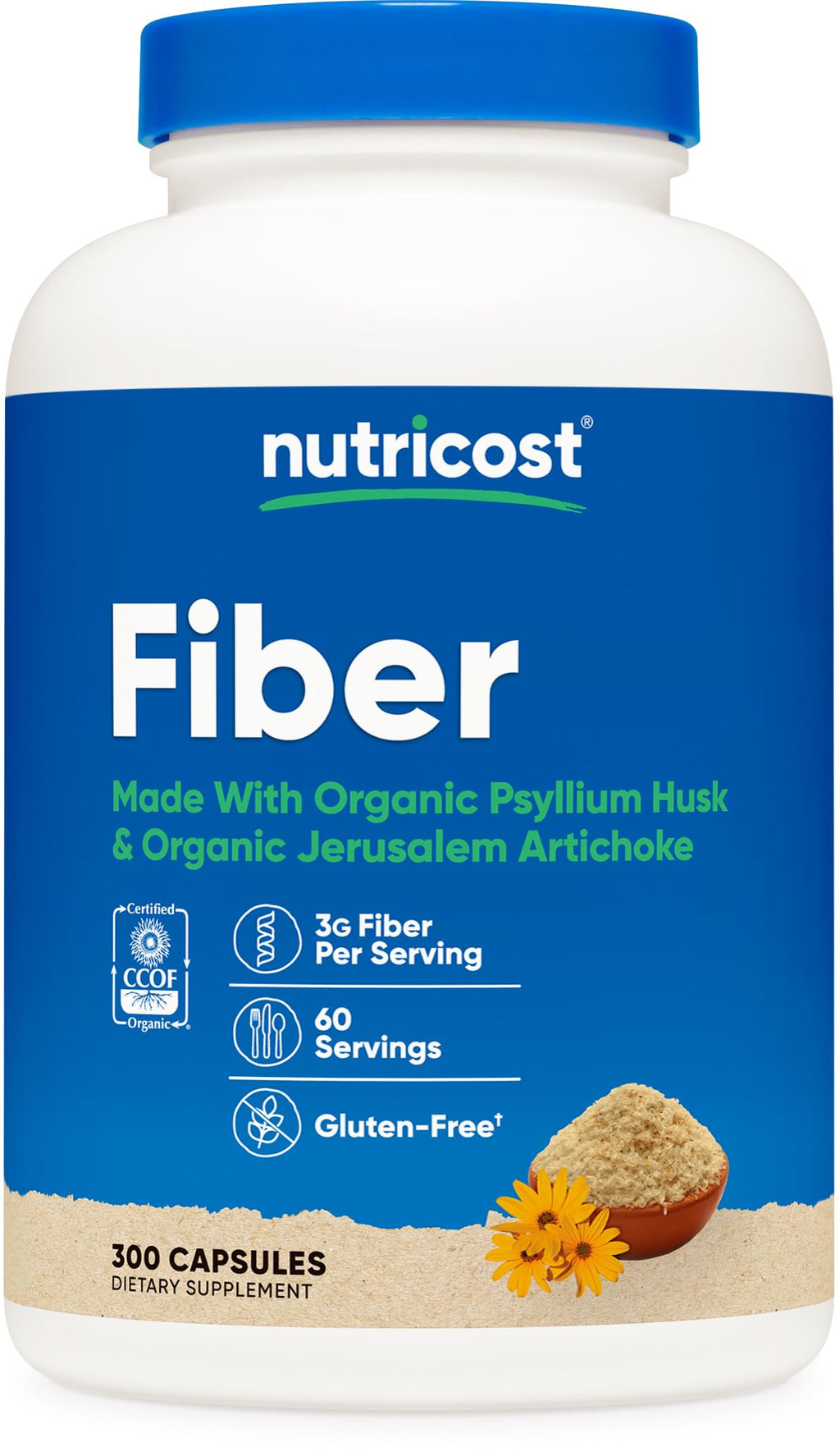 Nutricost Fiber Capsules - CCOF Certified Supplement