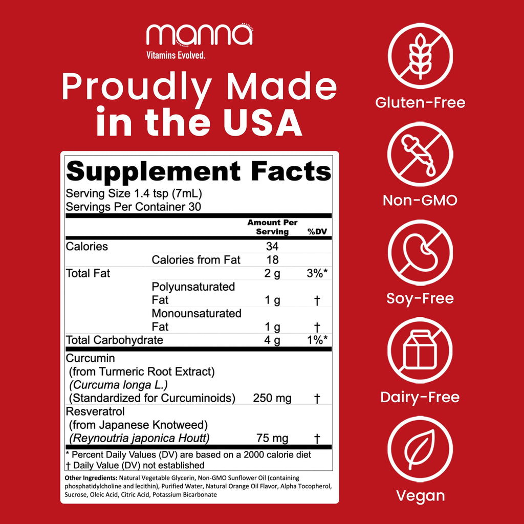 Manna Vitamins Evolved Curcumin with Resveratrol Liquid - 7.1 Fl Oz - image 2