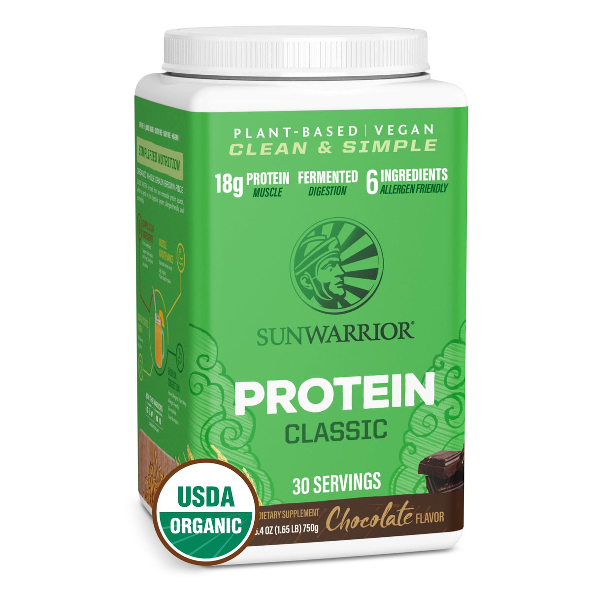 Sunwarrior Organic Brown Rice Protein Chocolate - 750g