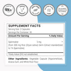 Supersmart Spermidine 3mg Rice Starch Extract - 60 Vegetarian Capsules - image 4