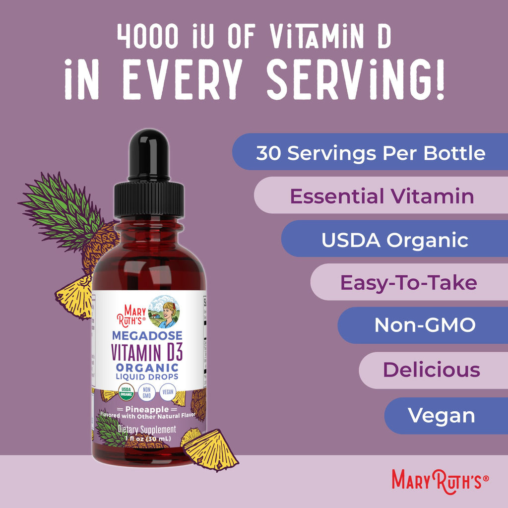 MARYRUTH'S Organic Vitamin D3 Liquid Drops Pineapple - 1 Fl Oz - image 7