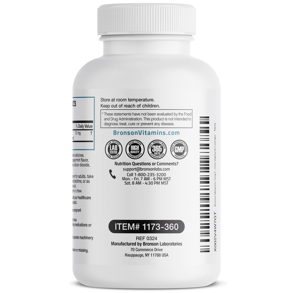 Bronson Melatonin 12mg Fast Dissolve Relaxation Support