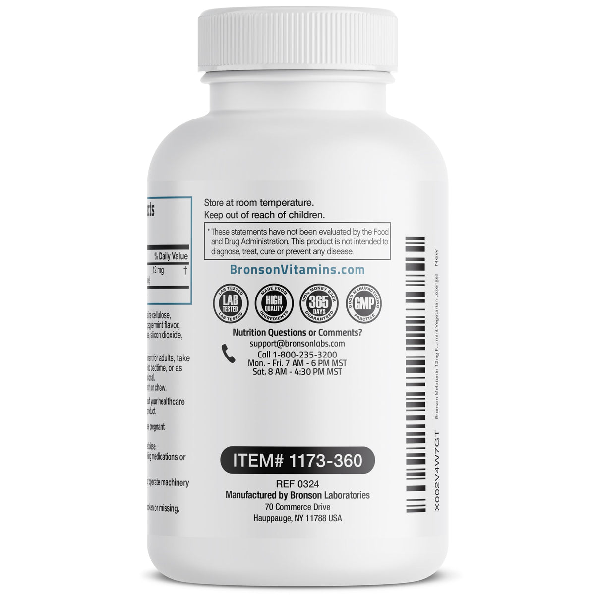Bronson Melatonin 12mg Fast Dissolve Relaxation Support