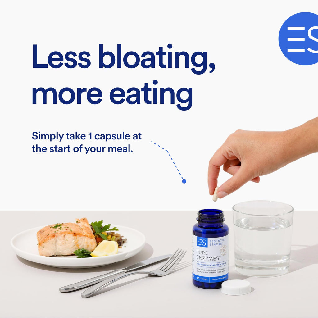 Essential Stacks Pure Digestive Enzymes 18-Enzyme Blend - 60 Capsules - image 2