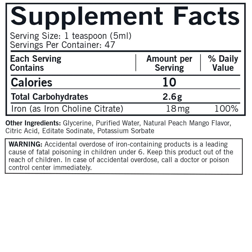 Kirkman Iron Liquid Ferrous Bisglycinate Chelate - 237 ml - image 2