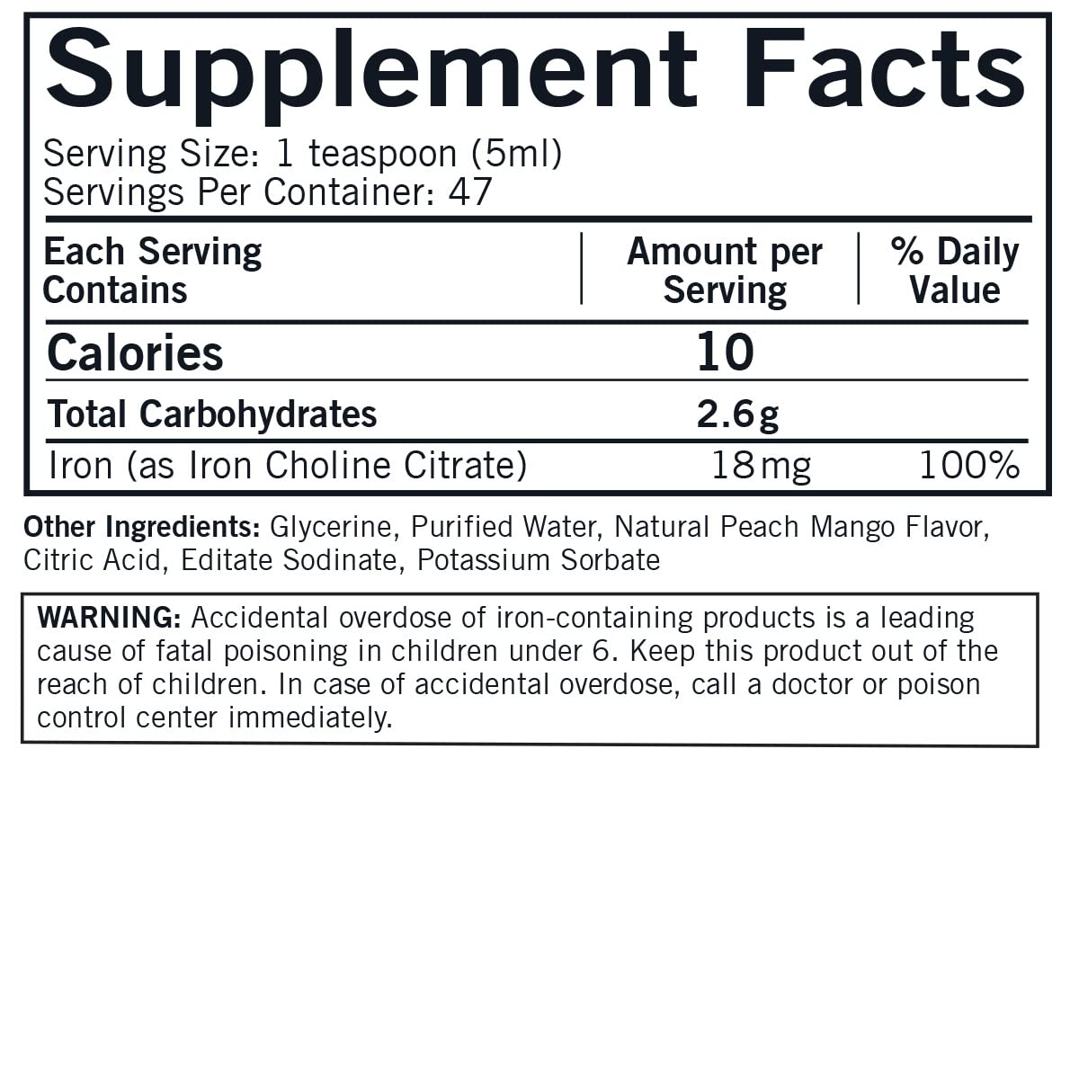 Kirkman Iron Liquid Ferrous Bisglycinate Chelate - 237 ml - image 2