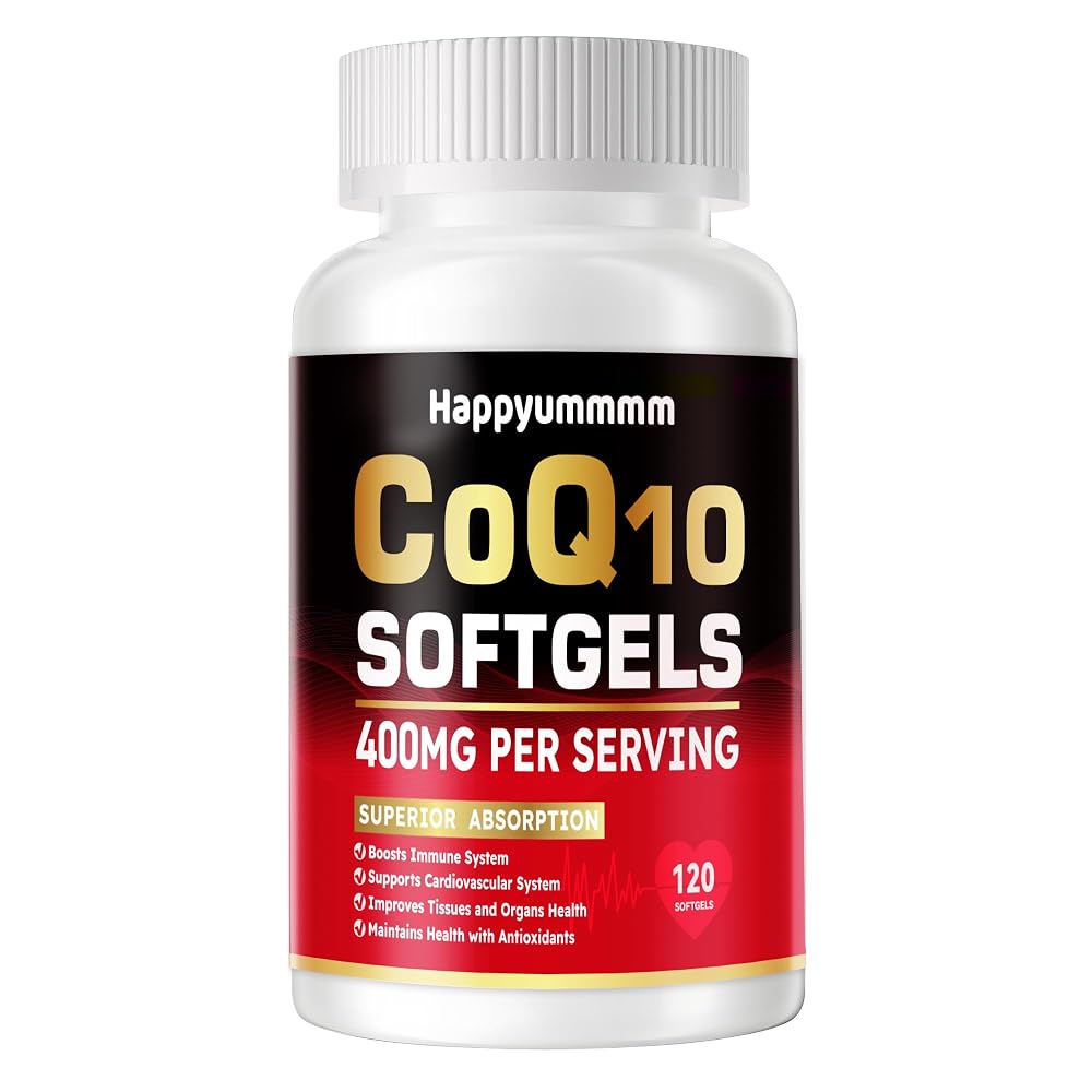 Happyummmm CoQ10 400mg Softgels with PQQ & Omega-3 - 120 Softgels