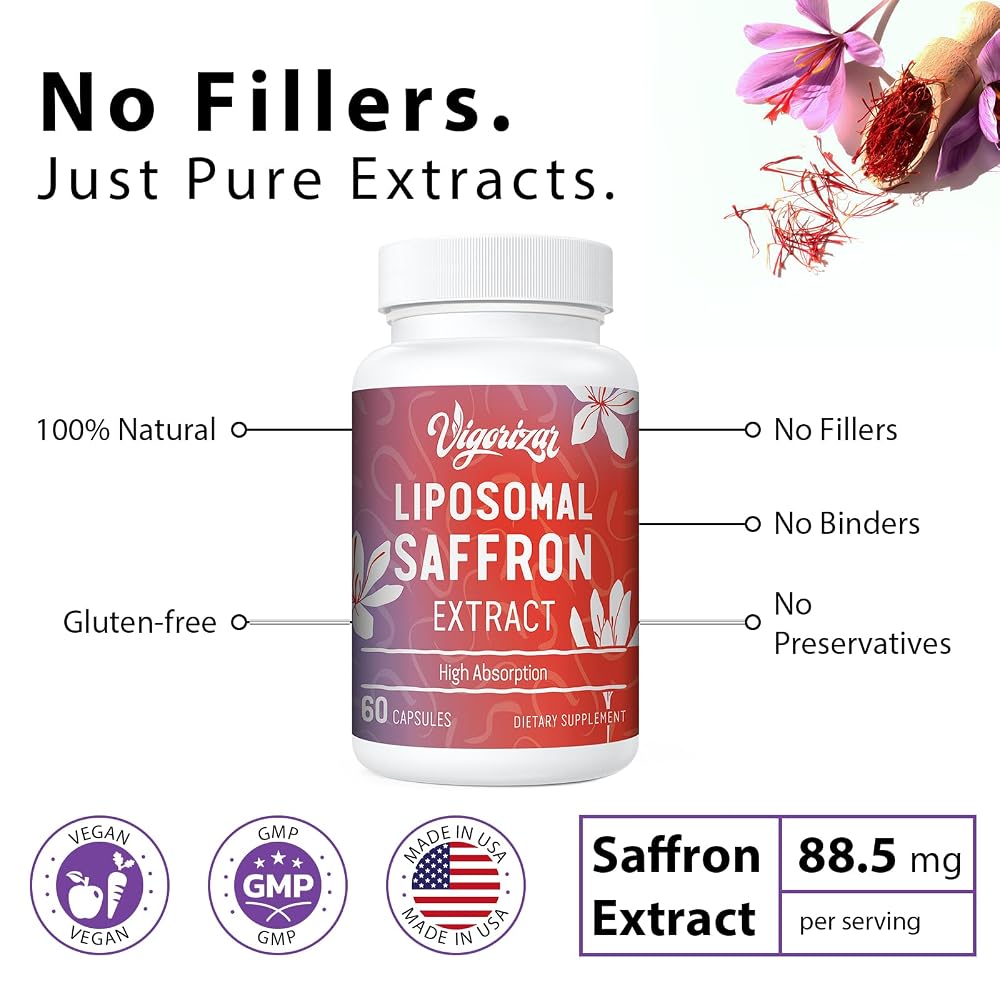 Vigorizar Liposomal Saffron Supplements - 100% Pure Saffron Extract