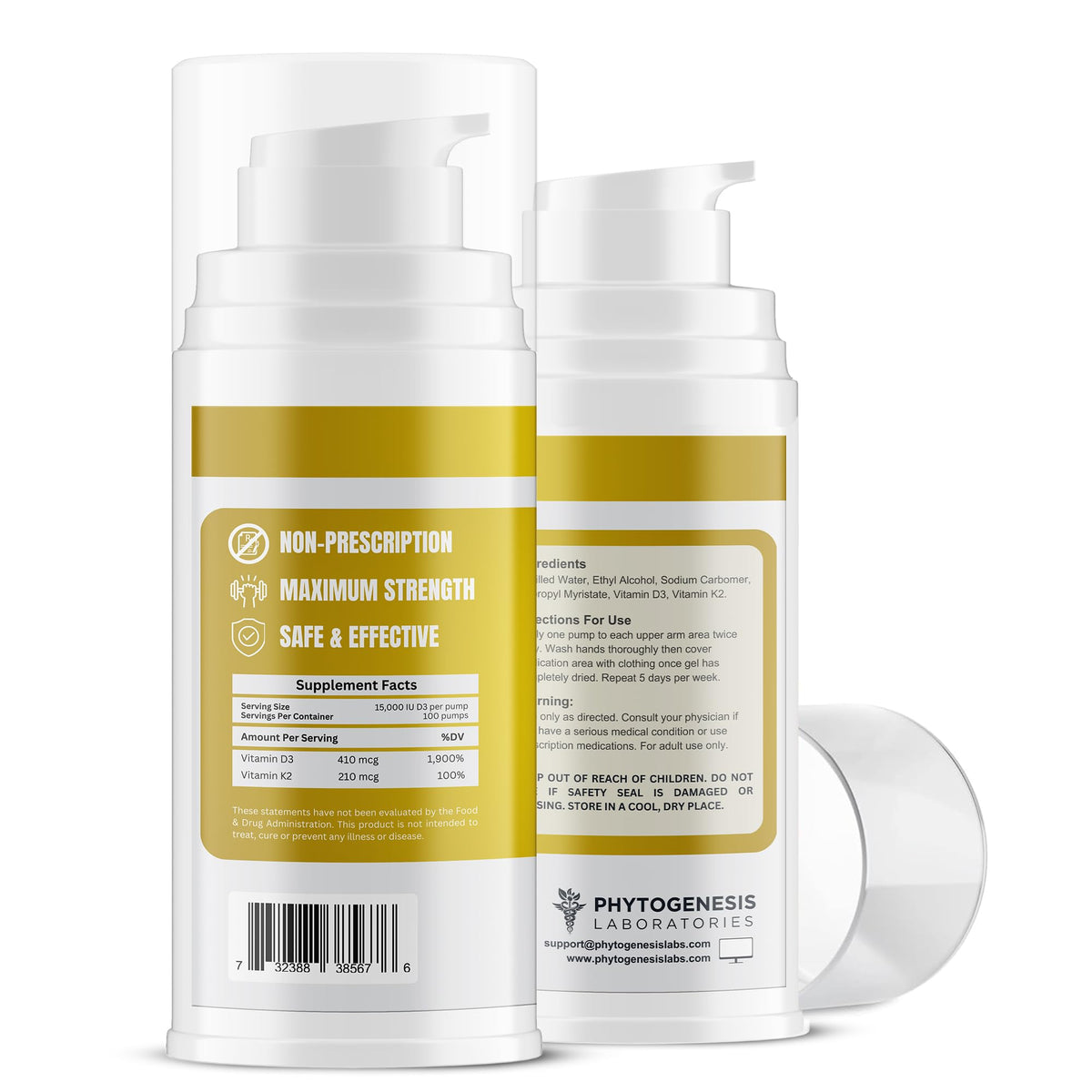 Androgenesis Phytogenesis Vitamin D3 K2 Topical Gel - 1 Count - image 2