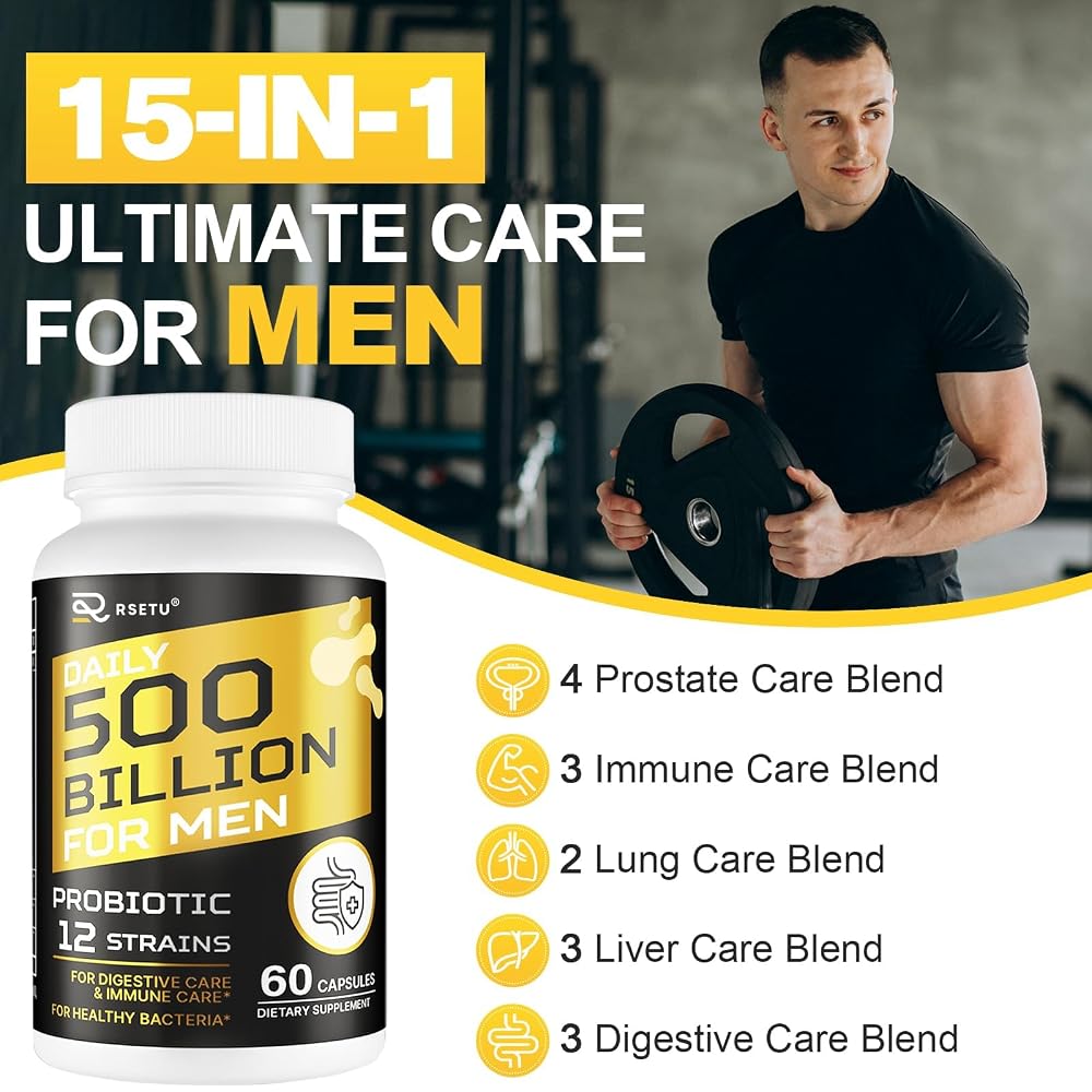 RSETU Probiotics for Men: 500 Billion CFU