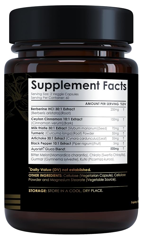Ayorish Berberine with Ceylon Cinnamon & Turmeric - 120 Capsules - image 2